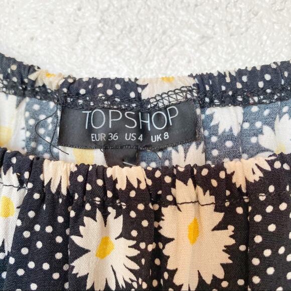 Topshop Off the Shoulder Daisy Dot Top Size 4 - Picture 7 of 10